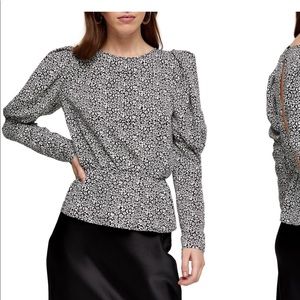Top shop Animal Spot Drama long Sleeve top